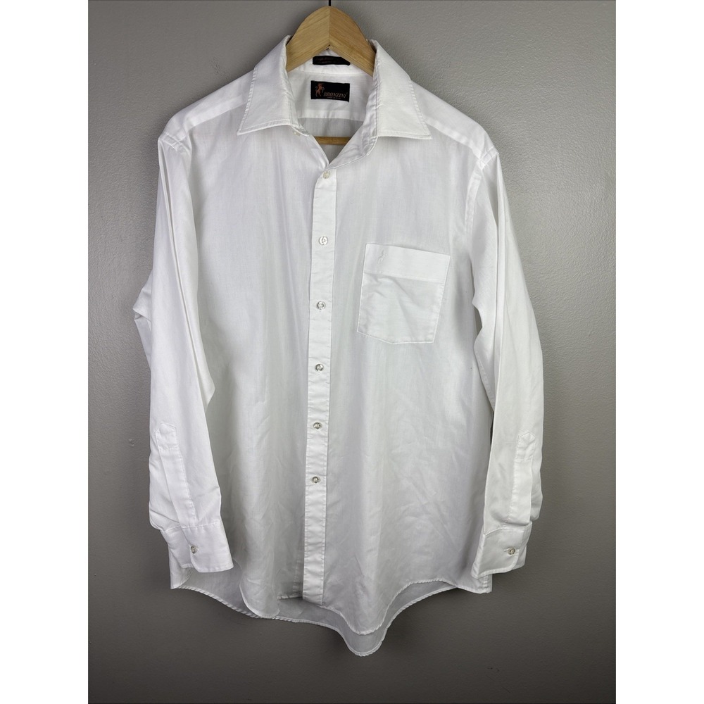 Men's Vintage Bronzini Made In USA Single Needle Dress Shirt Size XL